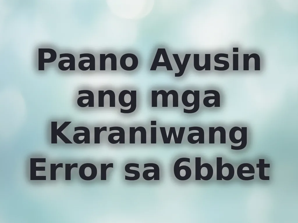 Pag-aayos ng account errors